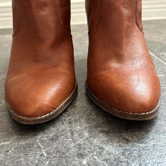 Lucky Brand Nycott Leather Bootie Stacked Heel Size 10M(42) Brown Fall Boho - Picture 9 of 16